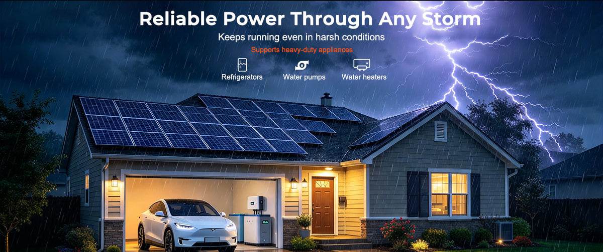 1200W 12V Hybrid Solar Inverter | 100A MPPT, Pure Sine Wave Off-Grid Power for RV & Cabin