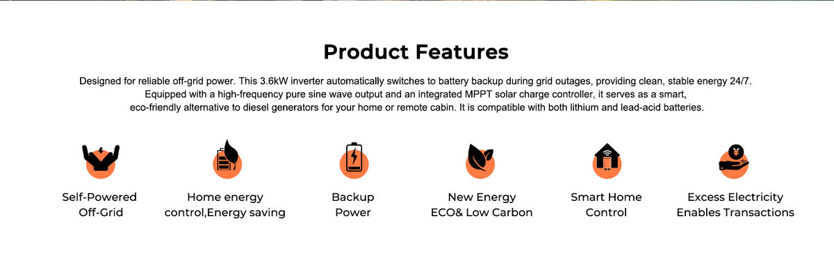 3600W 24V Hybrid Solar Inverter | Parallel Capable, 100A MPPT, Pure Sine Wave Off-Grid Power