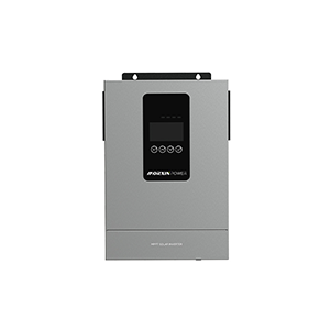 Morxin Power 1200W 12V Off-Grid Hybrid Solar Inverter, LCD display and control buttons, silver casing for off-grid home solar system and backup power