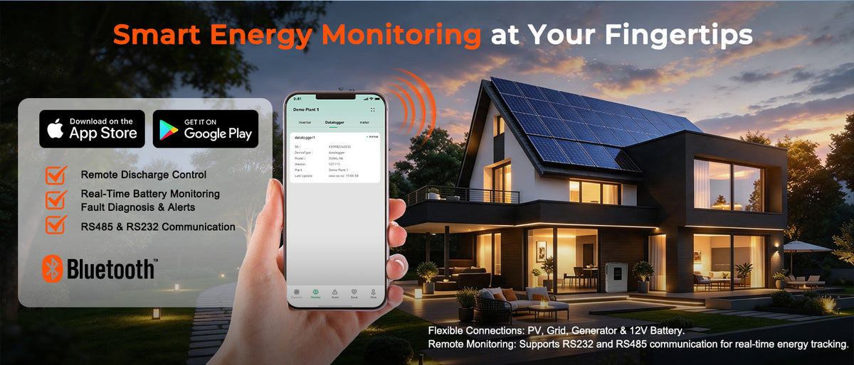 1200W 12V Hybrid Solar Inverter | 100A MPPT, Pure Sine Wave Off-Grid Power for RV & Cabin