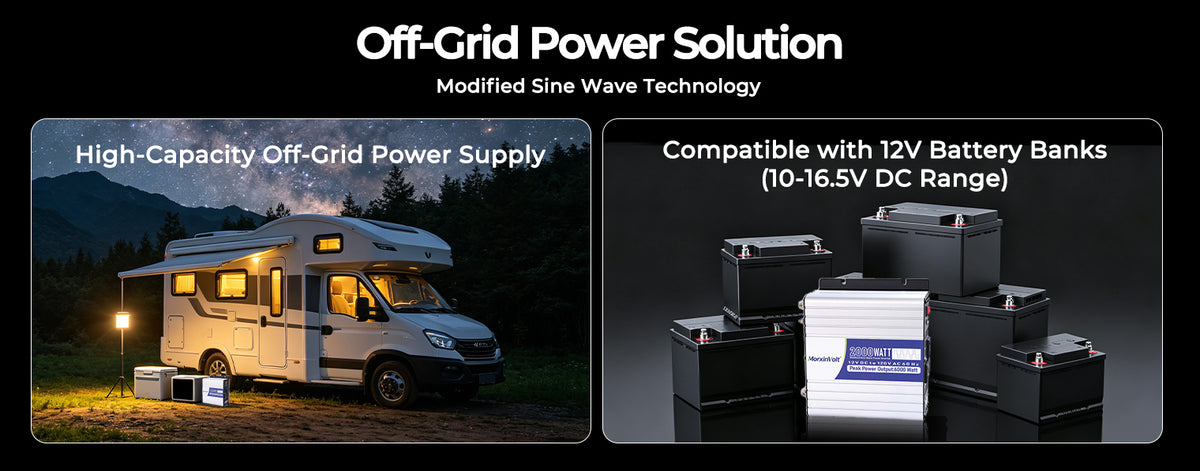 MorxinVolt 12V 2000W Modified Sine Wave Inverter
