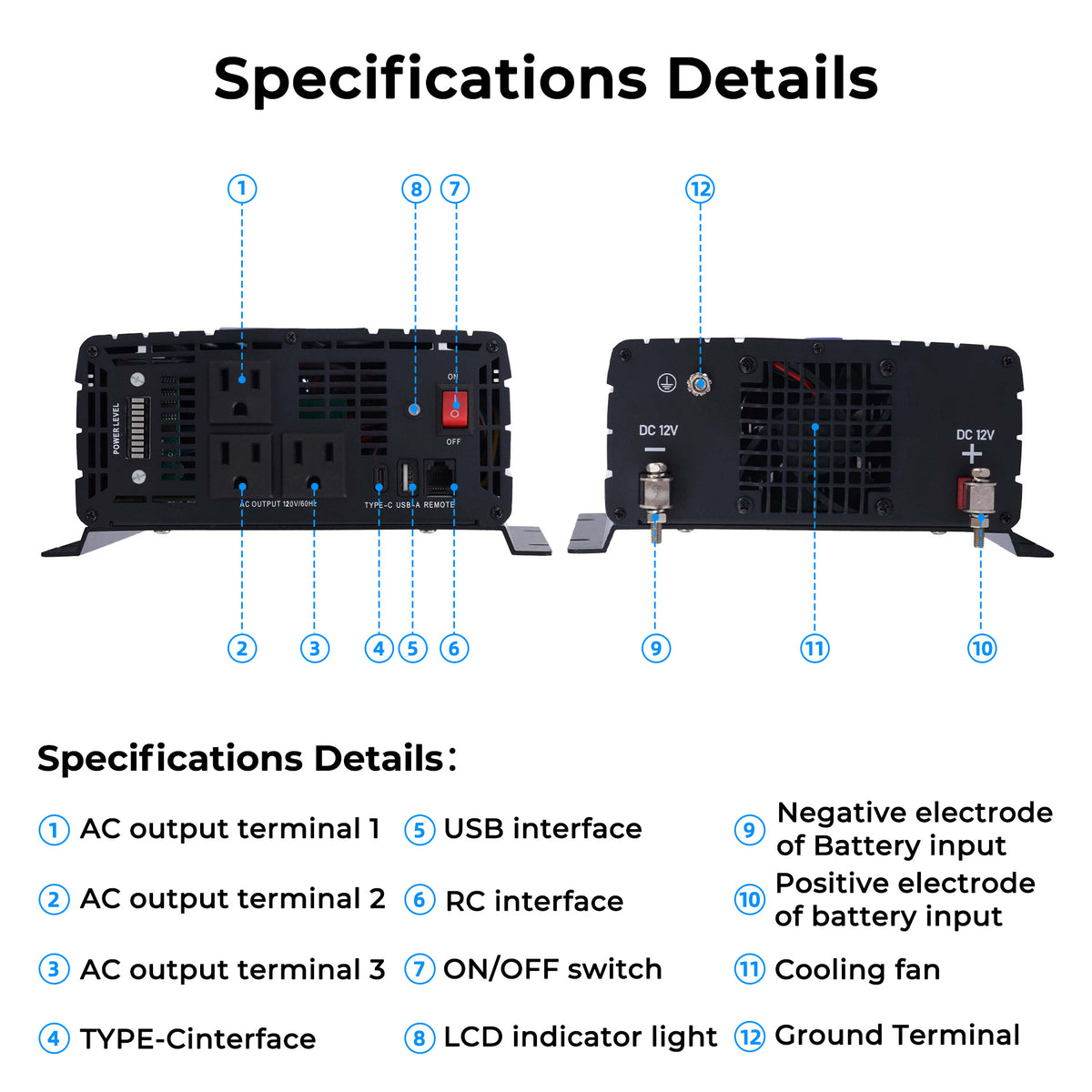 MorxinVolt 12V 2000W Modified Sine Wave Inverter
