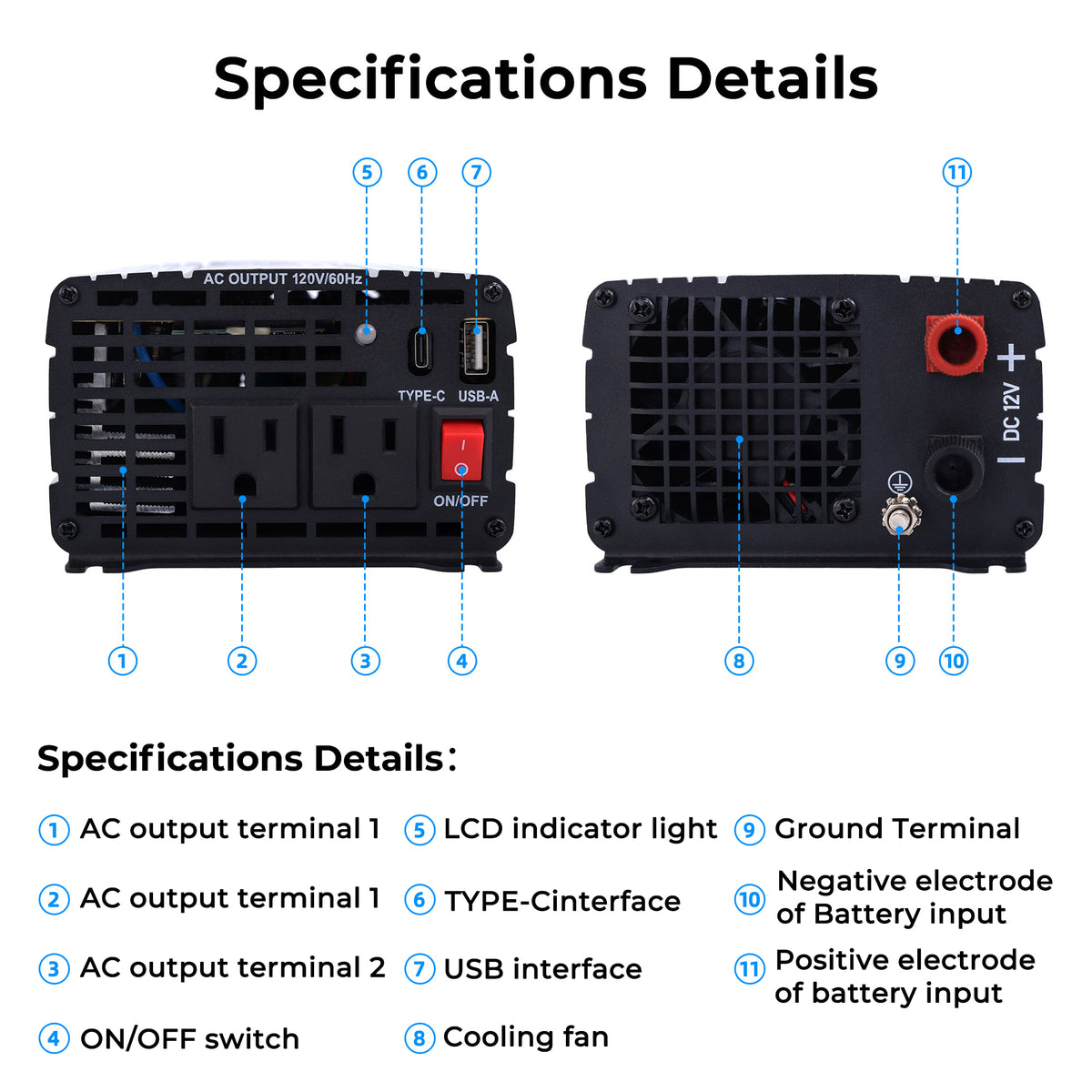 MorxinVolt 12V 1000W Modified Sine Wave Inverter
