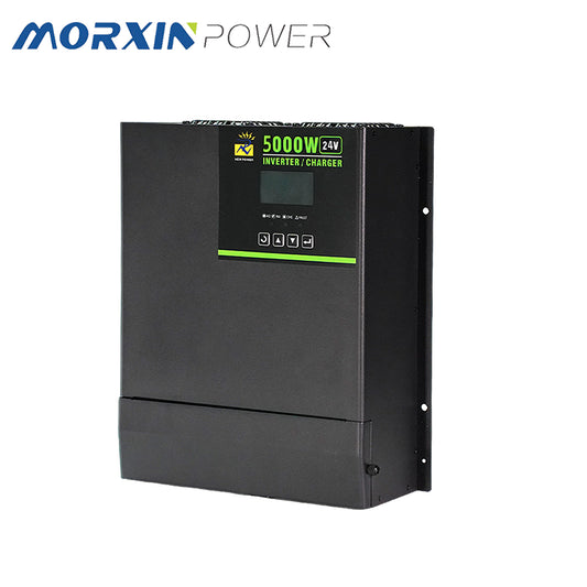 MorxinVolt 5000W 24V Pure Sine Wave Inverter Charger, 24V DC to 110V/220V AC Solar Inverter