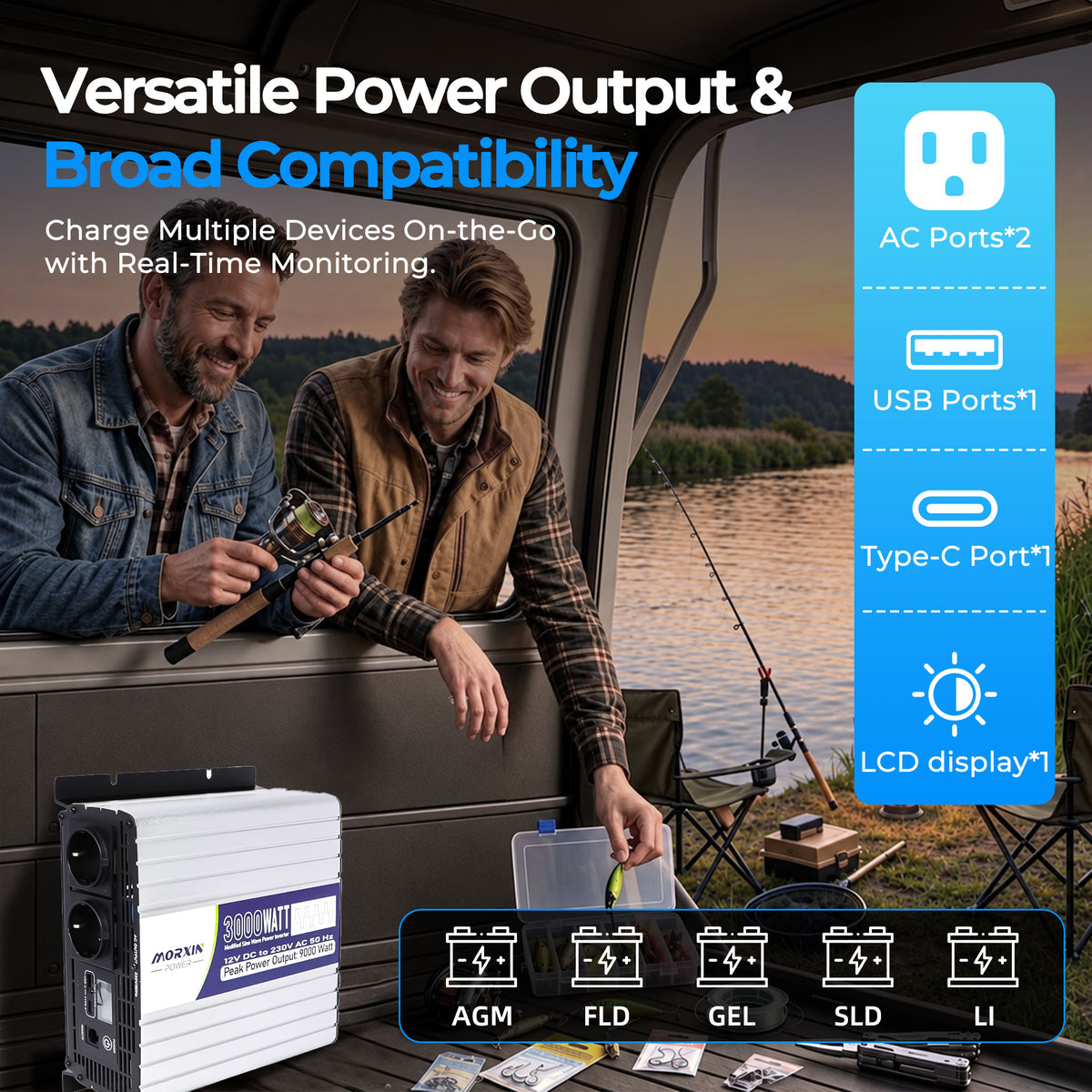 MorxinVolt 12V 3000W Modified Sine Wave Inverter