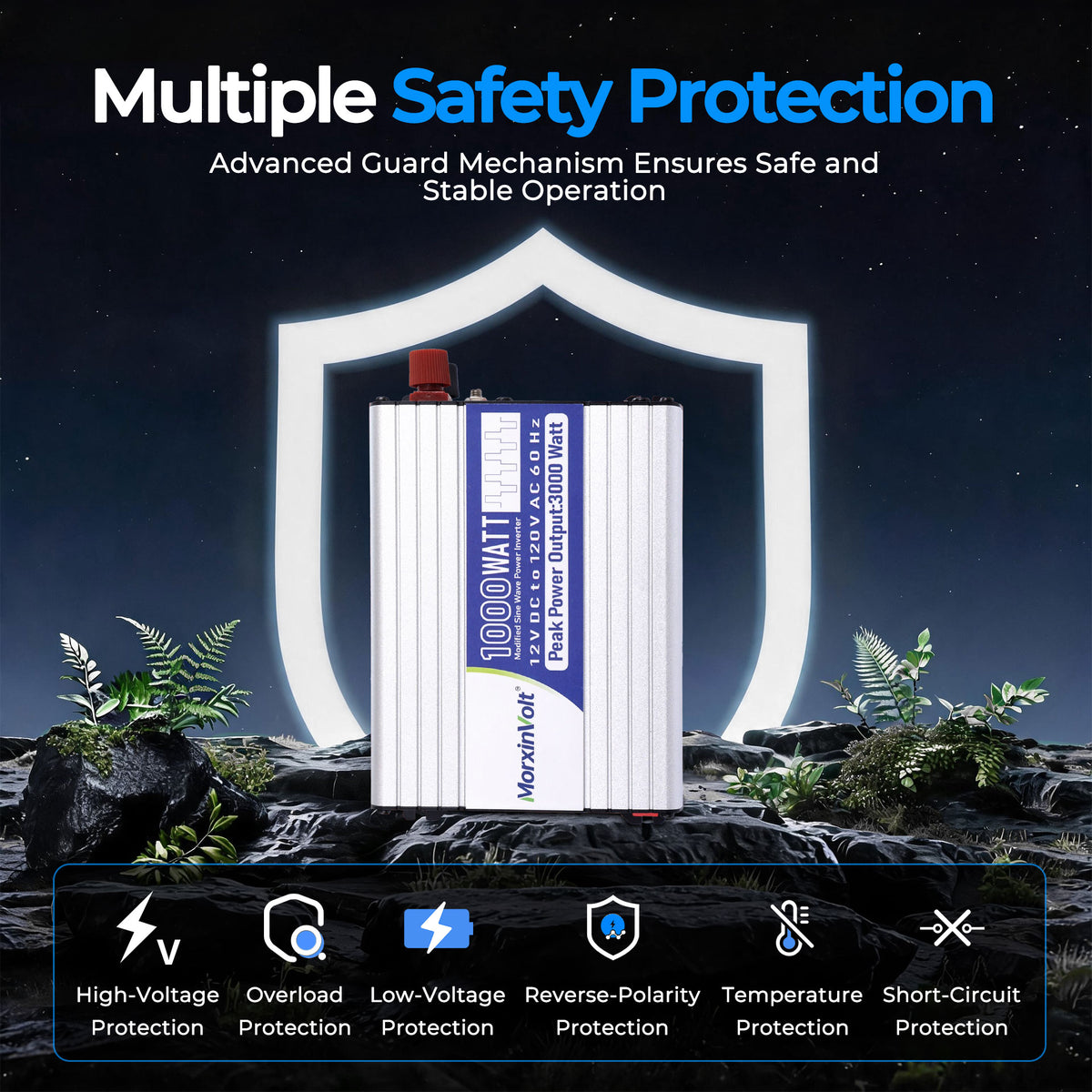 MorxinVolt 12V 1000W Modified Sine Wave Inverter