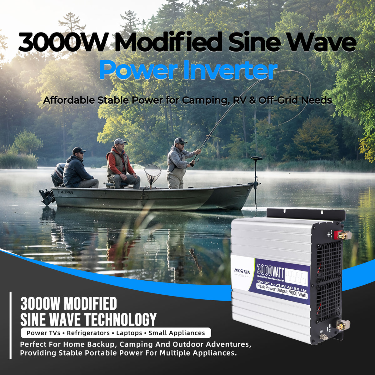 MorxinVolt 12V 3000W Modified Sine Wave Inverter
