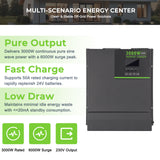 MorxinVolt 3000W 24V Pure Sine Wave Inverter Charger, DC to 220V AC Hybrid Solar Inverter, 6000W Surge Peak Power for RV, Cabin, Home Off‑Grid Backup Power