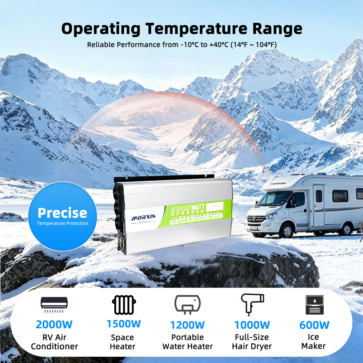 MorxinVolt 12V 5000W Pure Sine Wave Inverter
