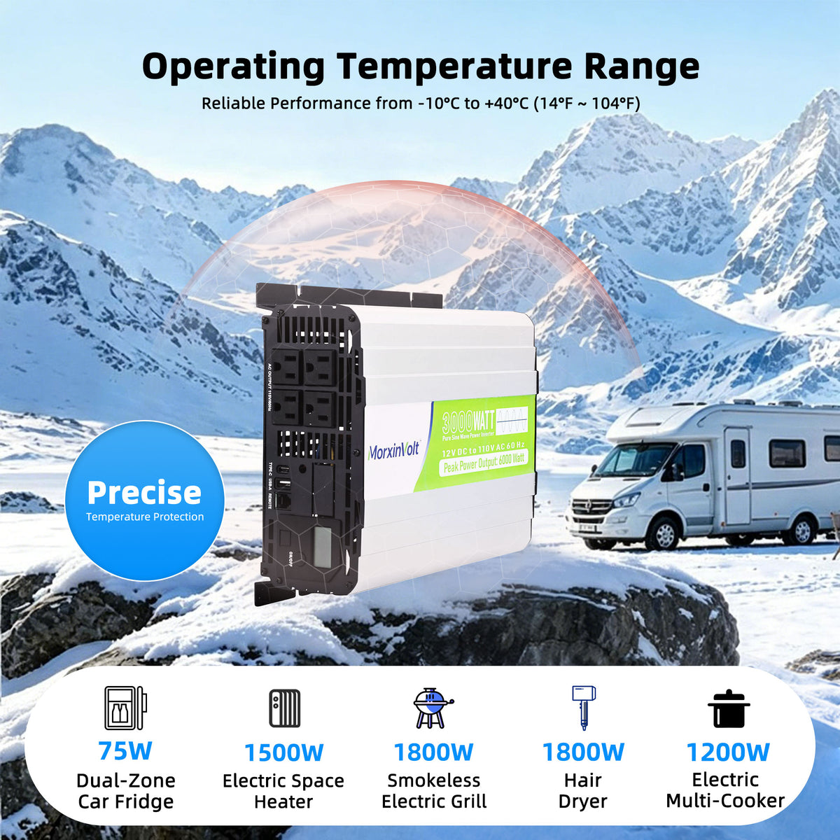 MorxinVolt 12V 3000W Pure Sine Wave Inverter