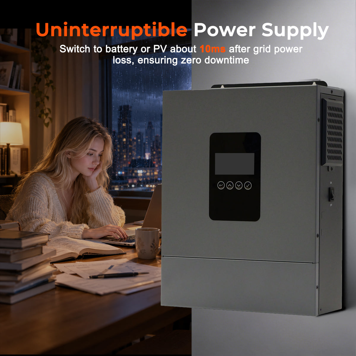 2000W 12V Hybrid Solar Inverter | 3000W PV Input, 100A MPPT, Pure Sine Wave Off-Grid Power