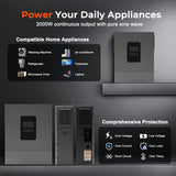 2000W 12V Hybrid Solar Inverter | 3000W PV Input, 100A MPPT, Pure Sine Wave Off-Grid Power