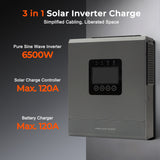 6000W 48V Off-Grid Solar Inverter, 6kW Pure Sine Wave Hybrid Inverter with 120A MPPT Charge Controller, WiFi Monitor