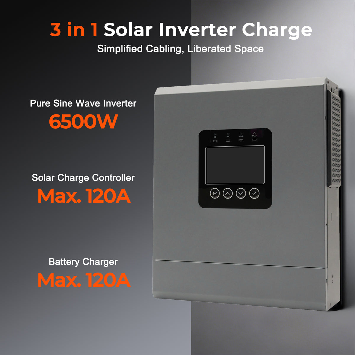 6000W 48V Off-Grid Solar Inverter | 12 Parallel Capability, 120A MPPT, Pure Sine Wave Hybrid Power