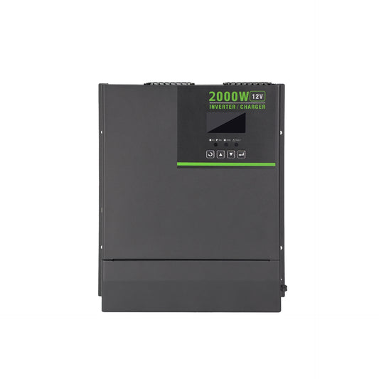 MorxinVolt 2000W Pure Sine Wave Inverter Charger, 24V DC to 220V AC Off-Grid Solar Hybrid Inverter with Smart Charger for RV, Cabin & Home Backup Power
