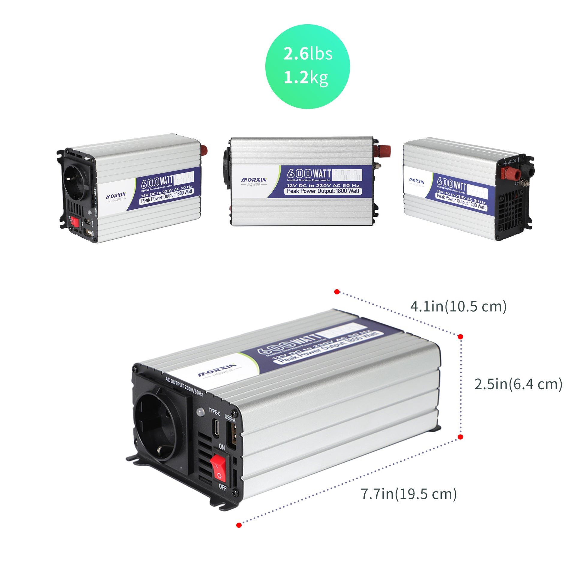 Morxin Power 12V 600W Modified Sine Wave Inverter